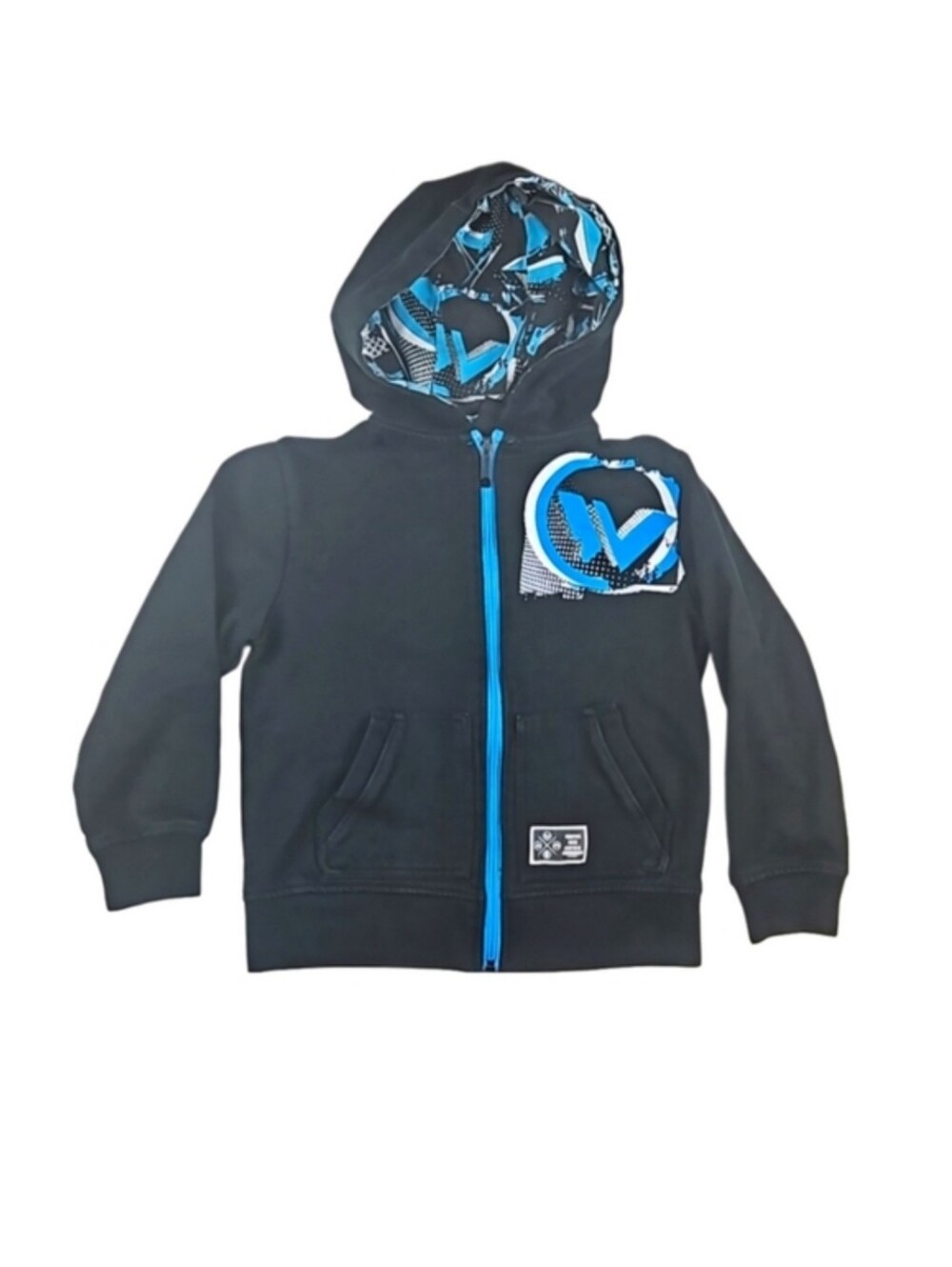 Shaun White Skater Zip Hoodie Sweatshirt w/ Pockets, Black Blue, Boys XS 4-5